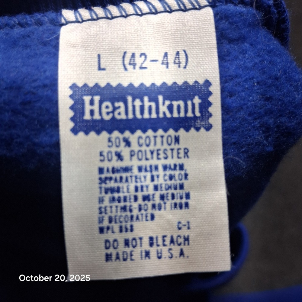 Vintage Healthknit Lincoln Center Lions Sweatshirt Size Large Blue USA Made - Picture 7 of 8